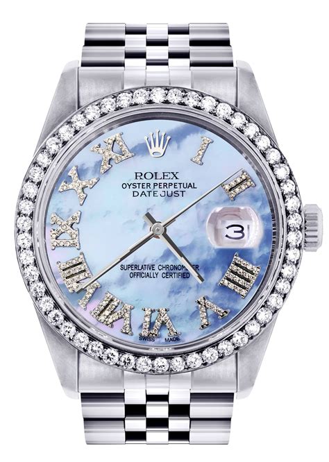 rolex datejust blue mother of pearl|Rolex Datejust 36mm white dial.